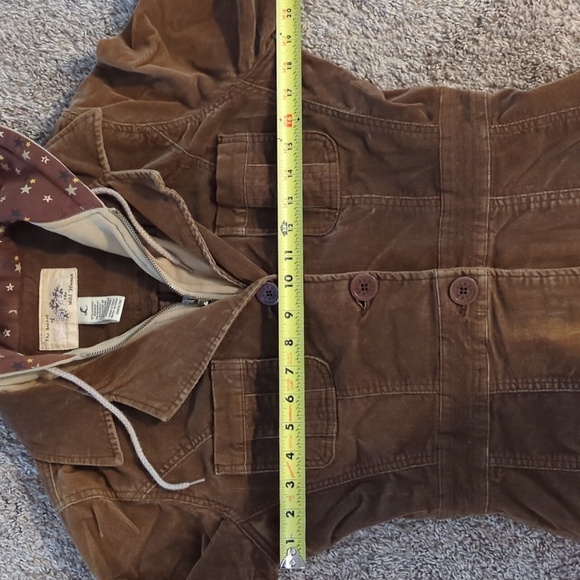 Plugg Jeans jacket, large, brown with star hood - Picture 7 of 9